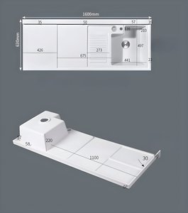 Fregadero de Lavandería Premium con Mueble de Jabon Bagno, Mueble de PVC Resistente al Agua y al Óxido, 60x50x48 cm, Venta al Por Mayor OEM - Product Image 2