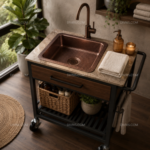 DIVRIS Lavabo en céramique fait main moderne, vasque simple à un trou, à poser sur comptoir, surface polie, facile à nettoyer, pour salle de bain de luxe - Product Image 4