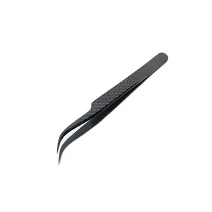 Pincettes à cils en acier inoxydable de haute qualité, marque privée personnalisée, or rose, outil de beauté pour extensions de cils à pointe pointue OEM - Product Image 1