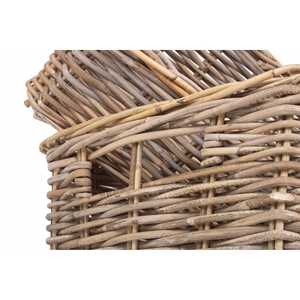 Panier rectangulaire en rotin gris Kubu tissé à la main taille XXL pour la décoration intérieure pour les cadeaux de jouets alimentaires - Product Image 1