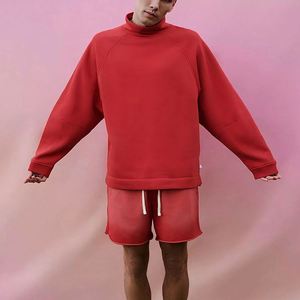 Sudadera de cuello falso de algodón 100% personalizada para hombre, Sudadera de cuello alto de gran tamaño con estampado teñido liso, esencial para la temporada de invierno - Product Image 5