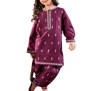 Yeni mütevazı aşınma yaz takım elbise bebek kız giymek güzel elbise tasarım gündelik giyim küçük kız üst sınıf elbise islam tipi elbise