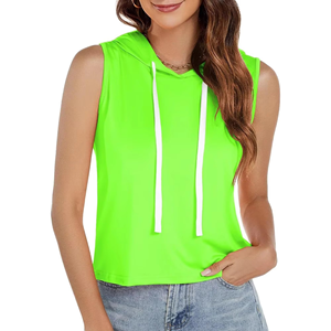 Camiseta sin Mangas con Capucha para Mujer, Estilo Deportivo Informal para Entrenamiento y Uso Diario - Product Image 6