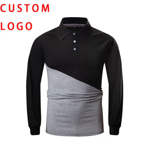 Polo de Golf con cuello de manga larga para hombre, ropa elegante de alta calidad, tejido de punto 2022 algodón empalmado, 100% - Product Image 2