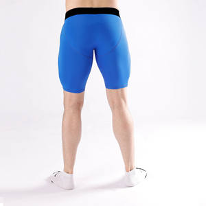 Shorts de compression athlétiques pour hommes en gros, taille élastique, tissu en laine, shorts intérieurs de sport et de fitness - Product Image 3