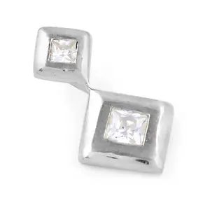 "Vintage Rose Gold Square Cubic Zirconia Stud Earrings for Women-Trendy Gift Jewelry" - Product Image 3