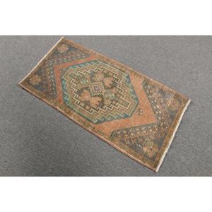 1.7x3.3 ft Turkish Rug, Vintage Rug, <b>Brown</b> Striped <b>Wool</b> Rug - Product Image 2