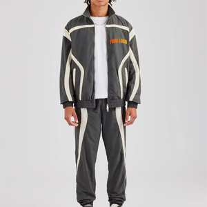 Conjunto Deportivo Casual de Satén para Hombre, Hecho a Medida, Chaqueta con Cierre y Parches, Pantalones Jogger, Cortavientos de Alta Calidad de Secado Rápido - Product Image 6