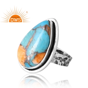 Unique Design 925 Silver Natural Mojave Copper Qyster <b>Turquoise</b> Gemstone <b>Ring</b> for Women Custom Jewelry for Women Gift for Her - Product Image 4
