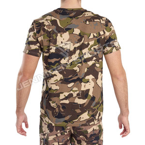 Camiseta personalizada de camuflaje con cuello redondo para hombre, tela de Jersey de algodón 100% de alta calidad con logotipo personalizado y etiqueta de cuello, impresión Digital - Product Image 4