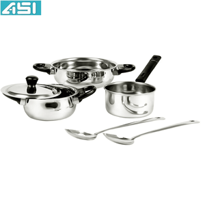 Juego de utensilios de cocina, olla de cocina Industrial de grado alimenticio, utensilios de cocina, cubierta de acero inoxidable, utensilios de cocina con características metálicas - Product Image 2