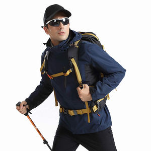 Prix de gros Vestes de randonnée imperméables grande taille avec fermeture éclair multi-poches à col montant pour adultes pour les jours de pluie de printemps - Product Image 3