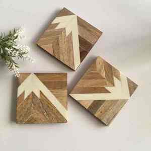 Ensemble de sous-verres écologiques en MDF, bois et résine, fait à la main, élégant et parfait pour un style de table intérieur sophistiqué - Product Image 2