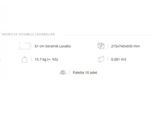 Meubles en céramique élégants, accessoires hygiéniques rectangulaires, compatibles avec lavabo, fabriqué à la turquie, pièces - Product Image 3