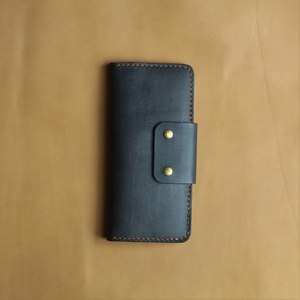 ที่ใส่บัตรขนาดใหญ่ทำด้วยมือกระเป๋าสตางค์หนังแท้บางบางแบบลำลองกระเป๋าสตางค์แบบยาวสำหรับเด็กผู้ชาย - Product Image 5