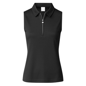 Polo de golf sans manches pour femmes avec fermeture éclair sur le devant T-shirts 100% polyester fabriqué au Vietnam Vente en gros OEM - Product Image 4