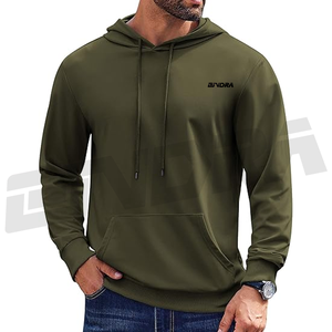 Être humain hommes sweat à capuche bleu coupe régulière pull sweat coton mélange doux chaud élégant casualwear streetwear oem odm - Product Image 2
