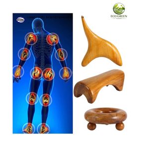 Peigne de massage traditionnel en bois naturel fait à la main, masseur ergonomique pour la tête et le cuir chevelu, outil de grattage Gua Sha, ensemble de massage relaxant pour spa - Product Image 6