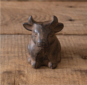 New Arrival Rustic Cast Iron Garden <b>Ornament</b> Customised Mini Tabletop Bull Pig Roaster <b>Desk</b> Figurines 30mm Farmhouse Home Decor - Product Image 1
