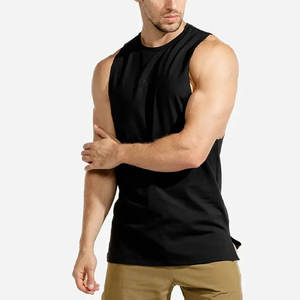 Servicio OEM Camiseta de gimnasio de alta calidad 100% algodón con logotipo personalizado y diseño para gimnasio y entrenamiento sin mangas y transpirable para hombres - Product Image 3