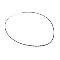 Perles Rondelles Facettées en Argent Sterling avec Diamants Noirs Naturels AAA de 13 carats, 2 mm, 16 pouces, Vente en Gros et Fourniture en Vrac