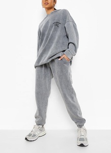 Chándal unisex personalizado de lujo con lavado de ácido, pantalones deportivos informales de gran tamaño desteñidos por el sol para mujer - Product Image 6