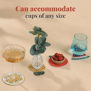 Best Woven Design <b>Table</b> <b>Coaster</b> Set Jute Material With Beast Glass Beads for Parties and Decorative Tableware Pad/Mat - Product Image 2