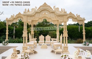 Mandap de Madera Tallada para Bodas, Mandap Indio con Diseño Paisley, Último Modelo de Mandap de Madera, Mandaps de Tendencia en EE. UU. para Ceremonias de Boda - Product Image 2