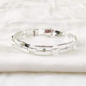 Pulsera de Mujer con Circonita Cúbica Natural, Regalo de Aniversario, Boda, Navidad, Joyería Hecha a Mano, Pulsera de Plata de Ley 925 - Product Image 3