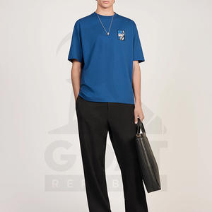 Camisetas de Manga Corta para Hombre, Cuello Redondo, Diseño Personalizado, Poliéster/Algodón Resistente, Alta Calidad, Bordadas, Estilo Casual - Product Image 2