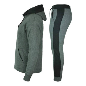 Ensemble de survêtement en polaire respirant pour homme, coupe classique, avec pantalon et veste à capuche de haute qualité, option logo personnalisé - Product Image 3