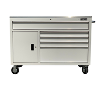Armoire à outils CSPS 132 cm, 5 tiroirs, acier blanc thermolaqué, roues, pour garage mécanique - OEM disponible, certifié ISO9001, garantie 2 ans