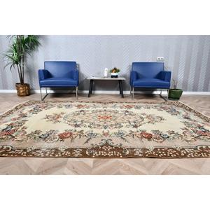 Tapis vintage 6,1x9,4 pieds, grand tapis turc, tapis camouflage marron - Product Image 2