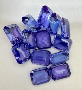 Haute qualité 3x5mm bleu Tanzanite facettes coupe Quartz naturel octogone perles taille personnalisée pierres précieuses en vrac pour bijoux - Product Image 5