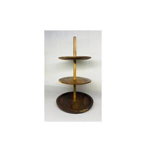 Bandeja de madera con mango de cara de ciervo de Metal moderno de alta calidad hecha a mano, soporte de exhibición personalizado para pastel de fiesta de boda - Product Image 1