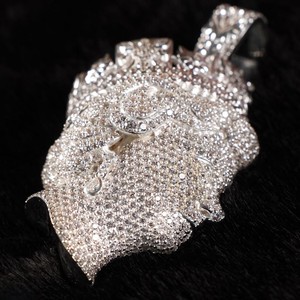 Colgante de Moissanita Personalizado para Hombre, Estilo Hiphop, Plata 925, Doble Cara 3D, Chapado en Rodio, con Incrustaciones de Moissanita - Product Image 5