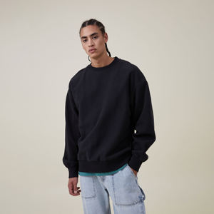 New Custom Logo Men's Plus Size Oversized <b>Thick</b> <b>Fleece</b> Breathable Sweatshirts 100% Cotton/Polyester & Customized Material - Product Image 3