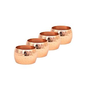 Ronds de serviette en métal martelé en cuivre de forme ronde pour les fêtes de mariage Décoration de table à manger Porte-serviettes - Product Image 1