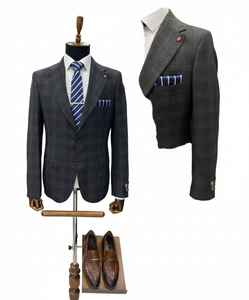 Traje de Hombre Elegante para Boda, Estilo Formal, Clásico, Corte Entallado, de Tres Piezas, Chaqueta, Blazer, Chaleco y Pantalones de Algodón y Elastano Negro - Product Image 6