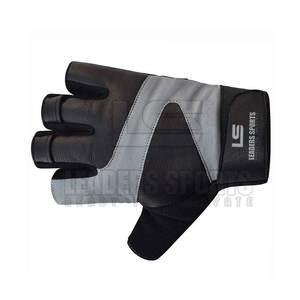 Gants de musculation demi-doigts en cuir personnalisables avec logo, antidérapants, avec sangle de poignet réglable, pour hommes et femmes, qualité supérieure, LEADER - Product Image 5