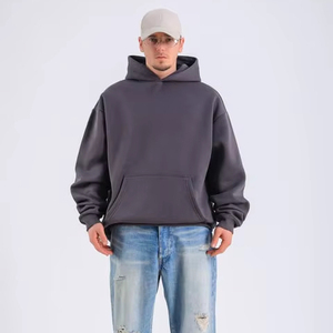 Sweat-shirt à capuche long surdimensionné pour homme en molleton 100% coton, personnalisé OEM, avec poche, tendance hiver 2024, logo brodé, qualité supérieure - Product Image 1