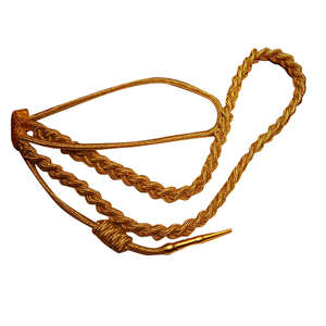 Aguillete Dorado, Cordón de Hombro para Uniforme, Cinta Decorativa y Puntas, Aguillete Ceremonial Dorado - Product Image 1