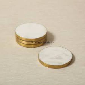 Unique Fancy Texture High Grade Gold Plated Top Quality Aluminum Casted Round Shape <b>Coasters</b> For Drinks In Impressive Price - Product Image 4