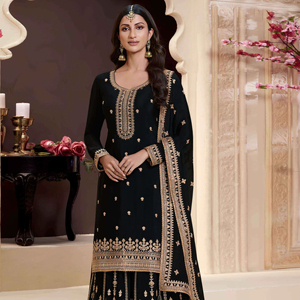 ชุดคุर्ตาผ้าไหมโรมันปักเลื่อมสไตล์งานเลี้ยงสำหรับผู้หญิง- พร้อมสวมใส่ได้ทุกฤดู - Product Image 3