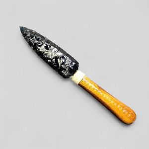 Excellent prix, pointe de flèche en obsidienne noire de 10 pouces, taillée à la main, grande pierre précieuse, pointe de lance, cristal d'obsidienne fait à la main, décoration - Product Image 3