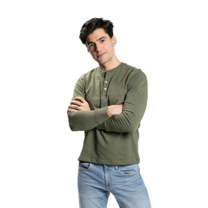Vente en gros de t-shirts en polyester/coton pour hommes, col rond, manches longues, logo personnalisé, coupe unie - Product Image 2