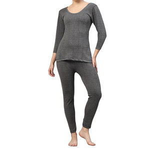 Ensemble de survêtements thermiques d'hiver chauds et respirants pour femmes Couleur personnalisée et logo en polyester Johns longs sans bretelles - Product Image 1