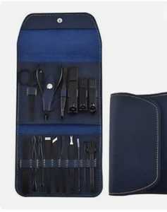 16 Pieces black Color <b>Nail</b> Clippers Set High Quality Manicure Blue Case <b>Kits</b> By Zachary Industries - Product Image 2
