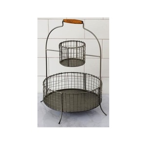 Cesta de fruta de 3 niveles de alambre de hierro de Metal con mango, mesa de comedor para Hotel, Centro decorativo, cesta de fruta - Product Image 5