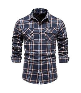 เสื้อเชิ้ตผู้ชายสไตล์วินเทจผ้าฟลานเนล 100% ผ้าฝ้าย คอเหลี่ยม แขนยาว ไม่หดตัว สไตล์ลำลอง สำหรับฤดูใบไม้ร่วง ราคาสุดคุ้ม - Product Image 6